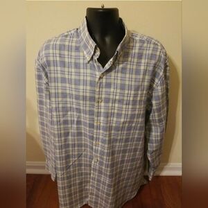 Peter Millar Blue White Yellow  Long Sleeve Mens Button Shirt Extra Large
